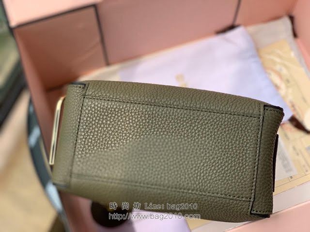 DELVAUX女包 2019春夏款 全新Cool Box優質牛皮 德爾沃女手提包 Cl0020 小方包拼色綠 Delvaux單肩包  fcs1281